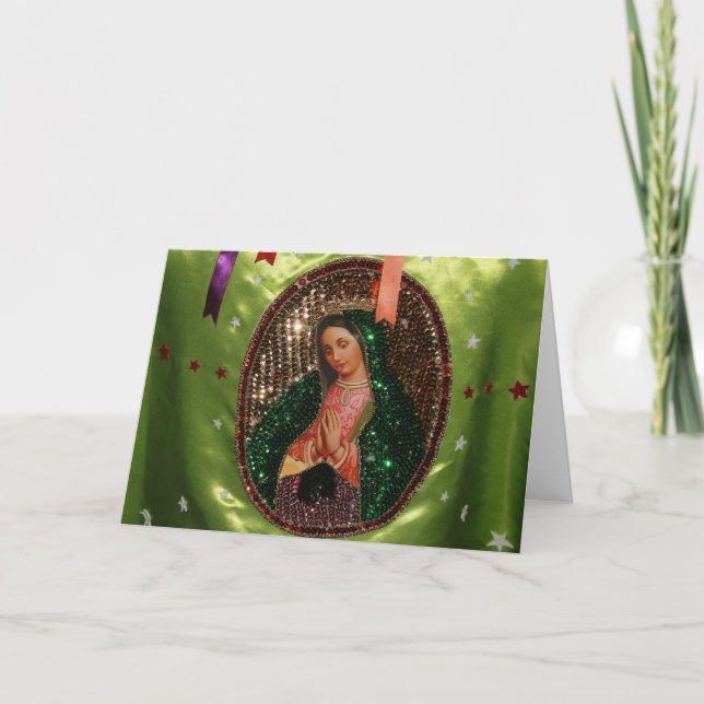 CARTE : Notre Madame de Guadalupe en tissu, (Devant)