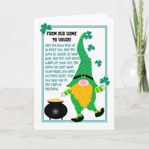 Carte Notre maison à votre St Patrick's Leprechaun Card