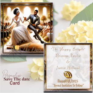 Carte Notre Mariage Jour Bliss Élégant Enregistrer La Ca