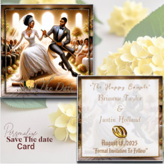 Carte Notre Mariage Jour Bliss Élégant Enregistrer La Ca