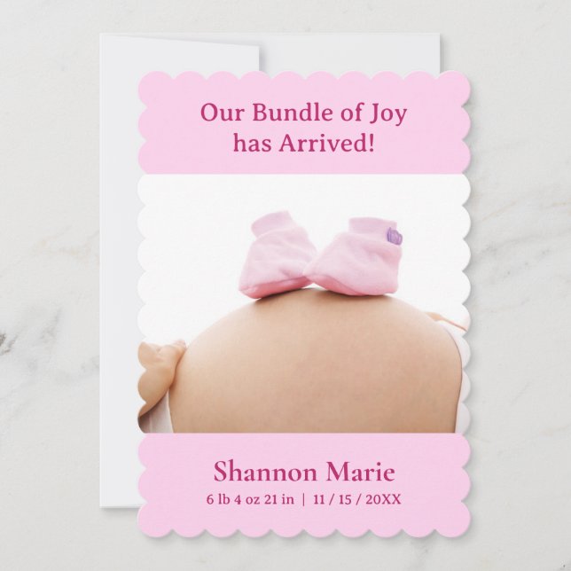 Carte Notre Offre De Joie Rose Est Arrivée (Devant)