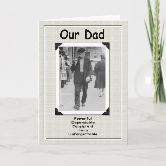 Carte Notre papa - le vieil anniversaire de pet (Devant)