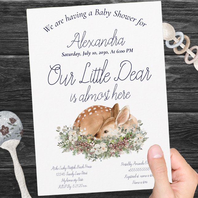 Carte Notre petit Cher Cher Bois Bois Roses Blanches Pin (Créateur téléchargé)