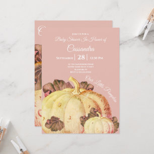 Carte Notre petit Citrouille BOHO Mauve Baby Girl Douche