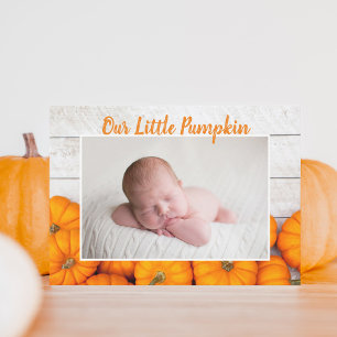 Carte Notre petit Citrouille Thanksgiving nouveau-né Car