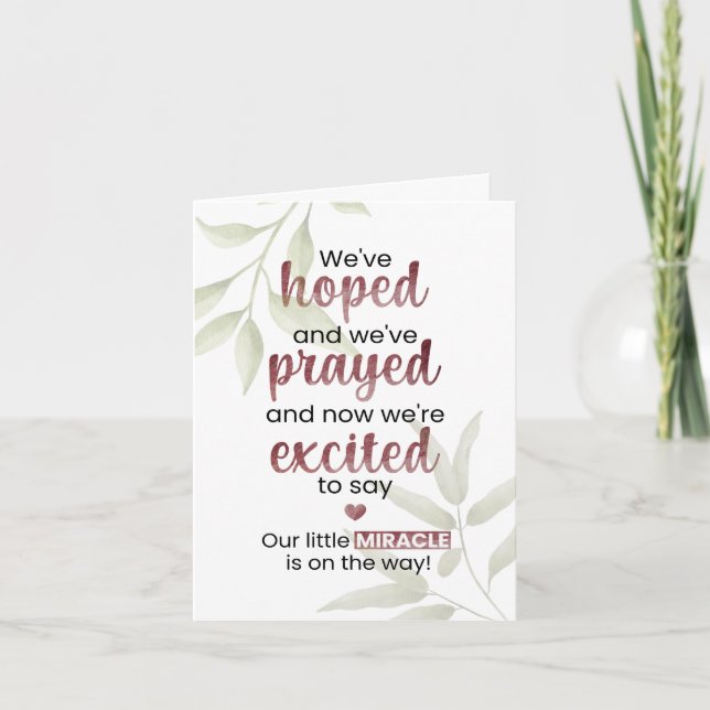 Carte Notre petit miracle est en route (Devant)