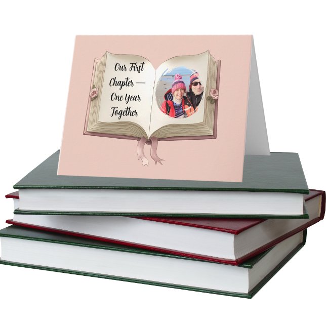 Carte Notre Premier Chapitre Romantique 1er Anniversaire (Créateur téléchargé)