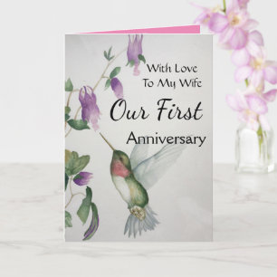 Carte Notre Premier Joyeux Anniversaire À Ma Femme