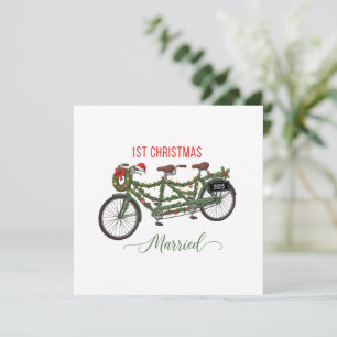 Carte Notre premier Noël de mariage 2025   Joli tandem