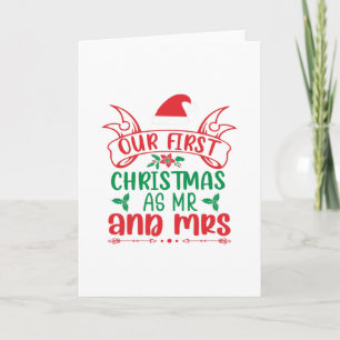 Carte Notre Premier Noël En Tant Que Monsieur Et Madame-