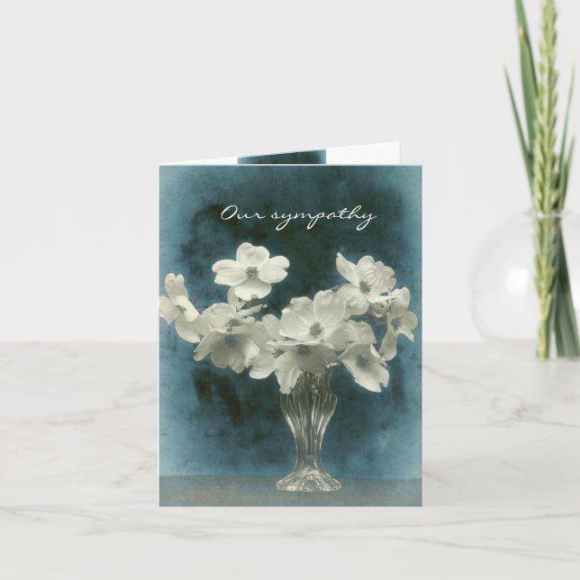 Carte Notre Sympathie : Fleurs de Dogwood grandes et pet (Devant)