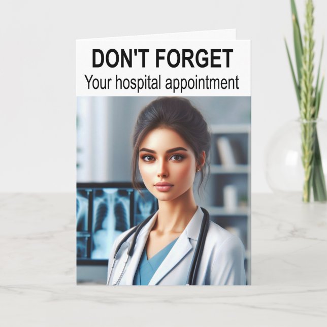 Carte N'oublie pas ton rendez-vous à l'hôpital. (Devant)