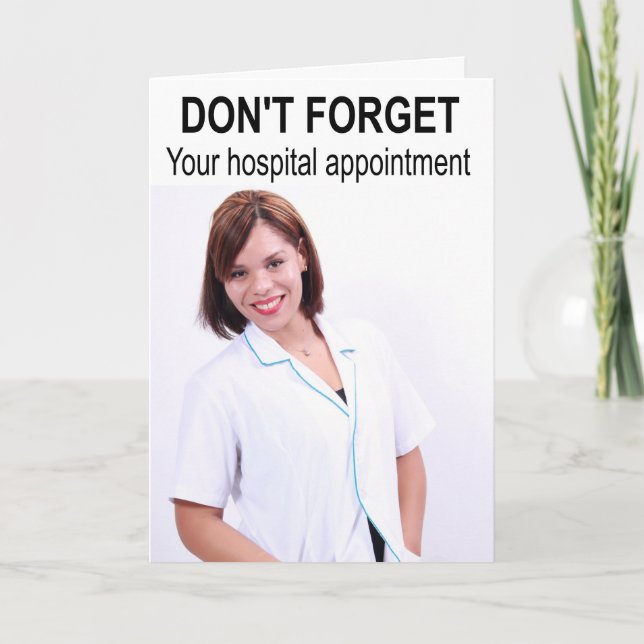 Carte N'oublie pas ton rendez-vous à l'hôpital. (Devant)