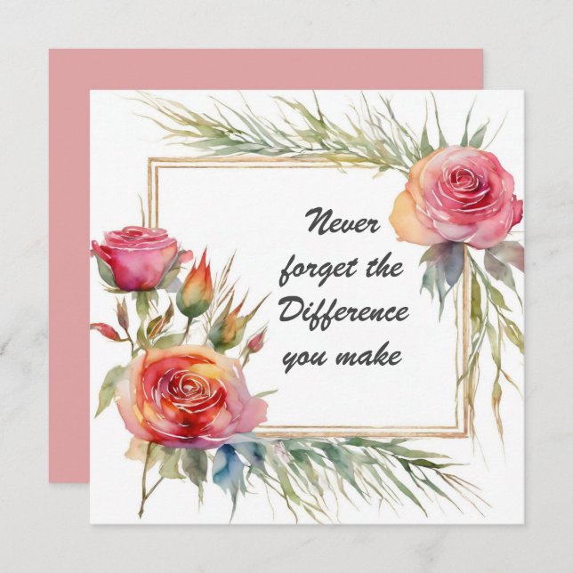 Carte N'oubliez jamais la différence que vous faites Bot (Devant / Derrière)