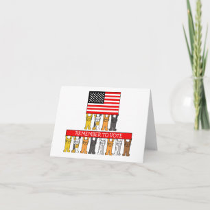 Carte N'oubliez pas de voter Cartoon Cats et USA Flag