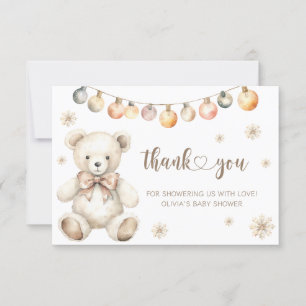 Carte Nounours d'ours d'hiver il fait froid dehors merci