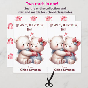 Carte Nounours pour la Saint Valentin des enfants