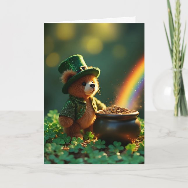 Carte Nounours Teddy Bear de la Saint-Patrick (Devant)
