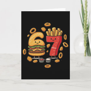 Carte Nourriture Rapide Drôle 67 Burger Frites Nugget de
