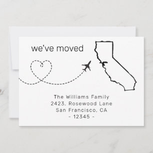 Carte Nous avons déménagé le vol California Moving Faire