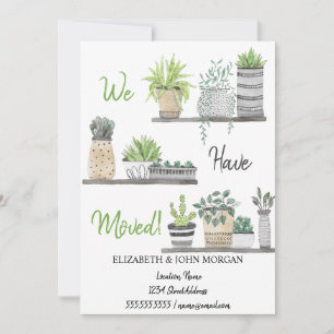 Carte Nous Avons Déménagé, Plantes, Étagères