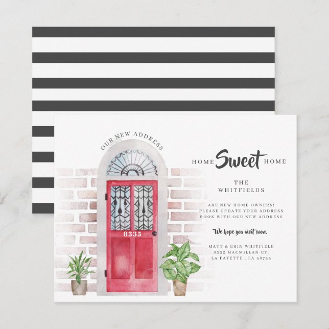 Carte Nous avons déplacé Boho Watercolor Moving Faire-pa (Devant / Derrière)