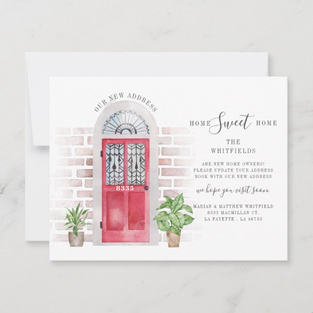 Carte Nous avons déplacé l'aquarelle Boho Moving Faire-p (Devant)