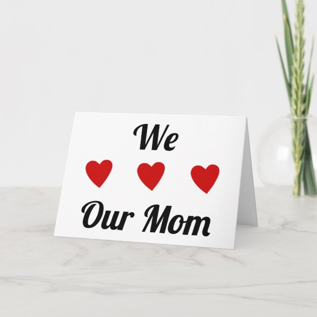 Carte Nous Coeurs Notre Mère | Love MOM | Joyeuse Fête d (Devant)