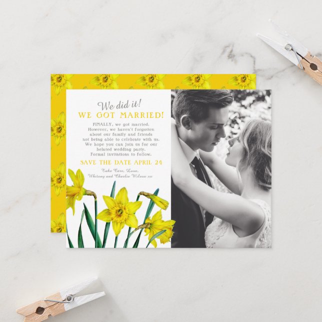 Carte Nous l'avons fait mariage fête de mariage sauver l (Devant/Arrière en situation)