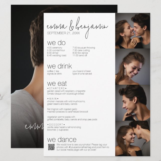 Carte Nous le faisons - Tout en un BW - QR - 5 Photos -  (Devant / Derrière)