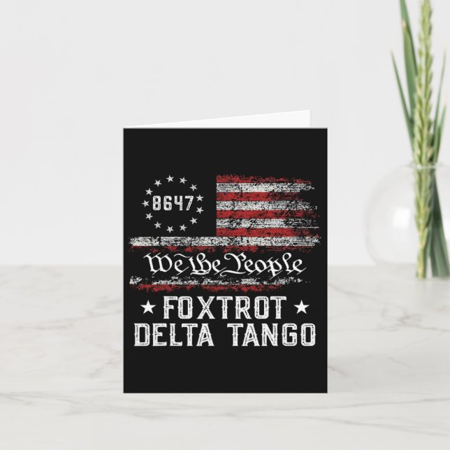 Carte Nous le peuple Foxtrot Delta Tango Drapeau Usa 864 (Devant)