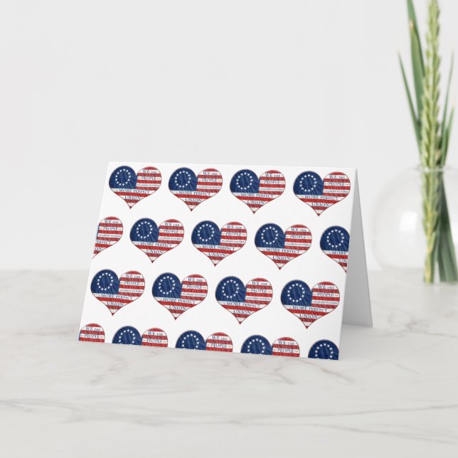 Carte Nous Le Peuple Le Coeur Du Drapeau Américain (Devant)