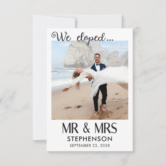 Carte Nous nous sommes enfuis mariage moderne minimalist (Devant)