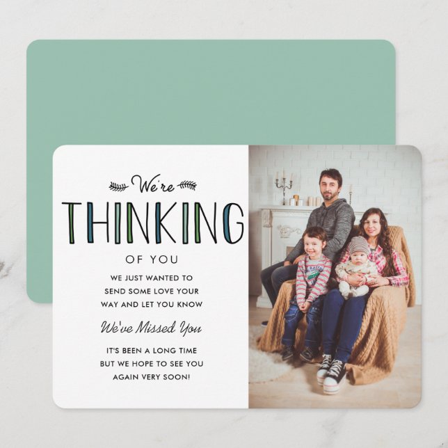 Carte Nous pensons à toi (Devant / Derrière)