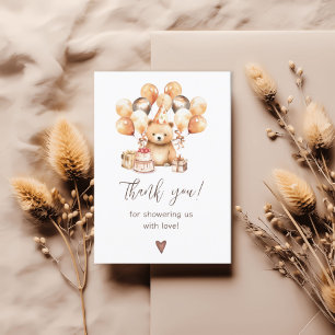 Carte Nous pouvons attendre baby shower merci