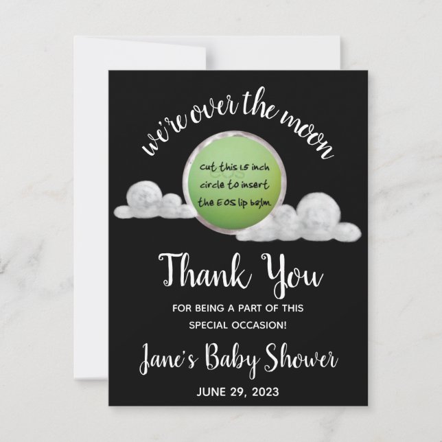 Carte Nous sommes sur la lune Baby shower EOS Lip Balm F (Devant)