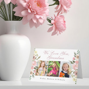 Carte Nous t'aimons Mamie Jolie Fête des Mères Florales