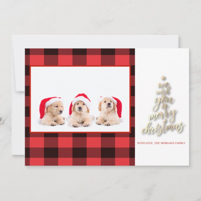 Carte Nous Vous Souhaitons Un Joyeux Buffalo De Noël Pla (Devant)