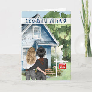 Carte Nouveau Accueil Félicitations Biracial Lesbian Cou