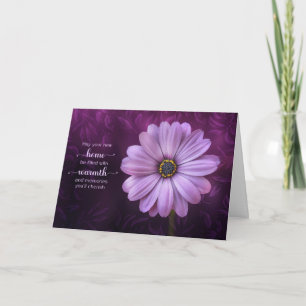 Carte Nouveau Accueil Félicitations Purple Daisy