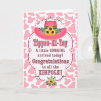 Nouveau bébé COWGIRL Western Pink Félicitations Ca