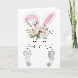 Carte Nouveau bébé fille lapin