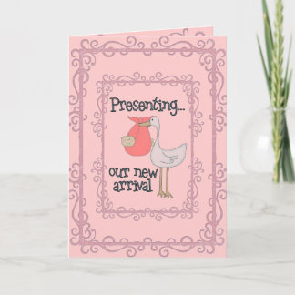 Carte Nouveau bébé fille Notre nouveau Faire-part 