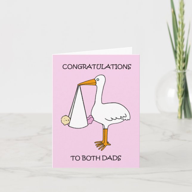 Carte Nouveau bébé fille pour un couple masculin (Devant)