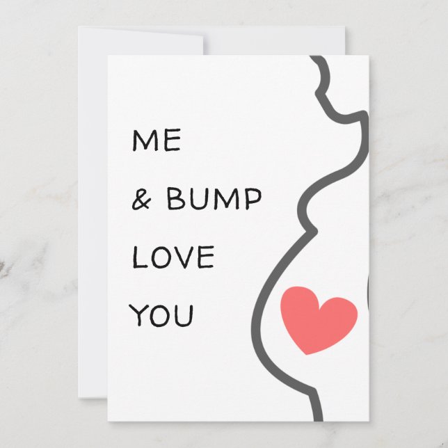 Carte Nouveau bébé/grossesse Me et Bump Aimez-vous migno (Devant)