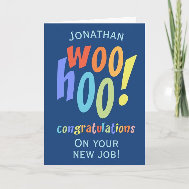 Carte Nouveau job Félicitations Typographie amusante (Devant)