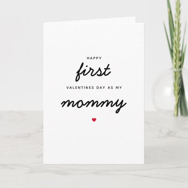 Carte Nouveau-né bébé premier Valentines jour comme ma m (Devant)