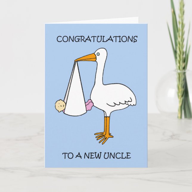 Carte Nouveau oncle Félicitations à une petite fille (Devant)