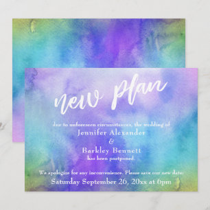 Carte "Nouveau plan" de lavage aquarelle Mariage r