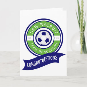 Carte Nouveau Recruit Soccer Félicitations Bébé Salutati